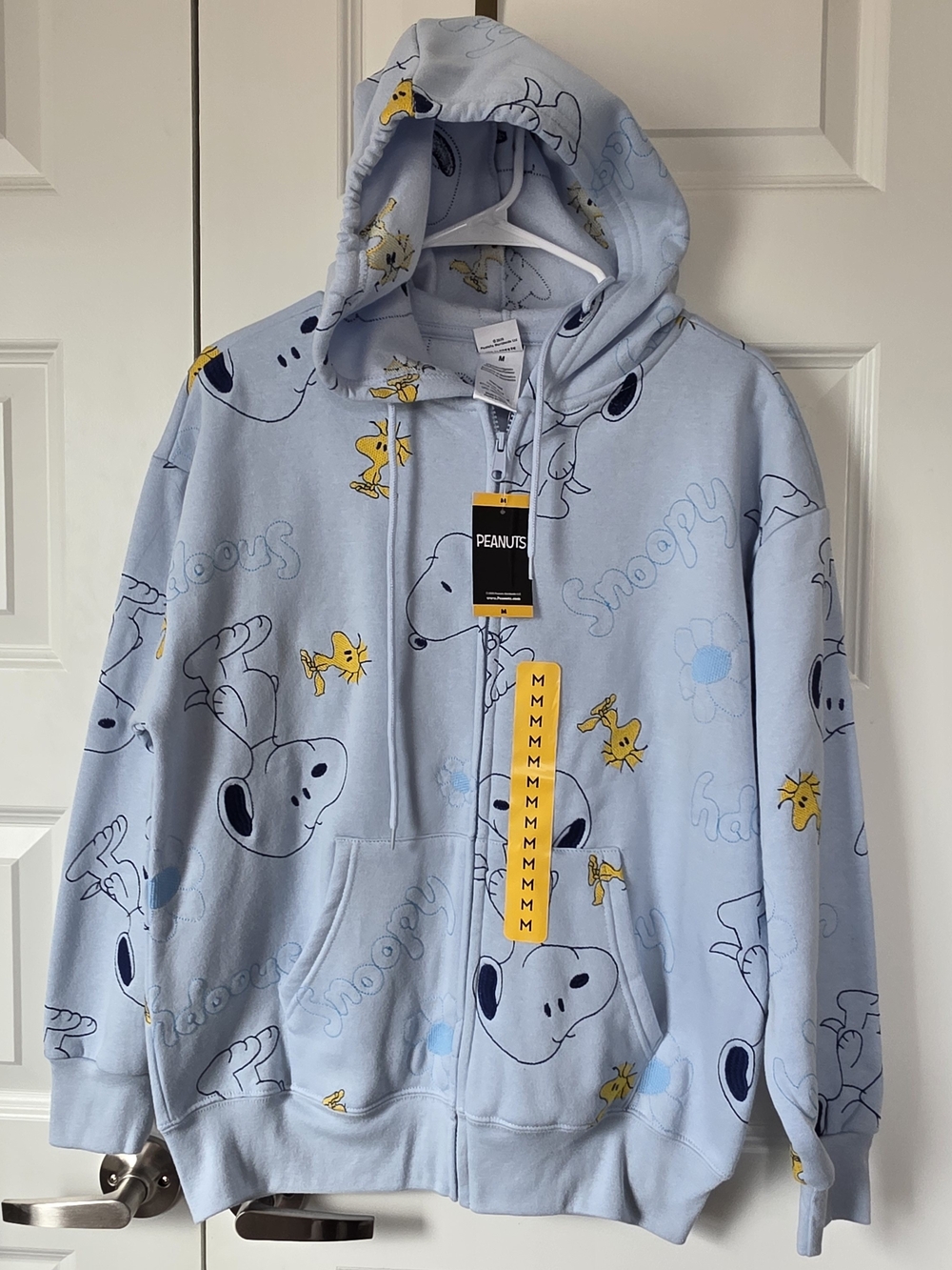 Peanuts Light Blue Snoopy & Woodstock Zip-Up Hoodie - Picture 3 of 8